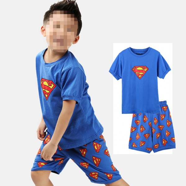 Πιτζάμες κοντομάνικες 'SUPERMAN', μπλε
